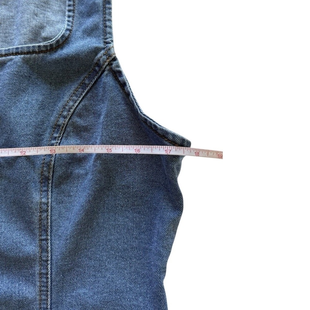 Vigoss Juniors Denim Vest Size L Blue Button Front Sleeveless Jean Top Y2K Indie - Picture 8 of 8